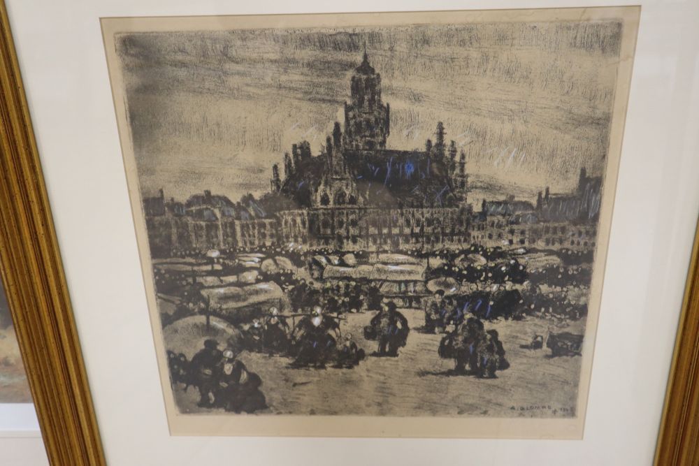 Alfons Blomme (1889-1979), a black and white print, Middelburg - 1950, 34 x 34cm
